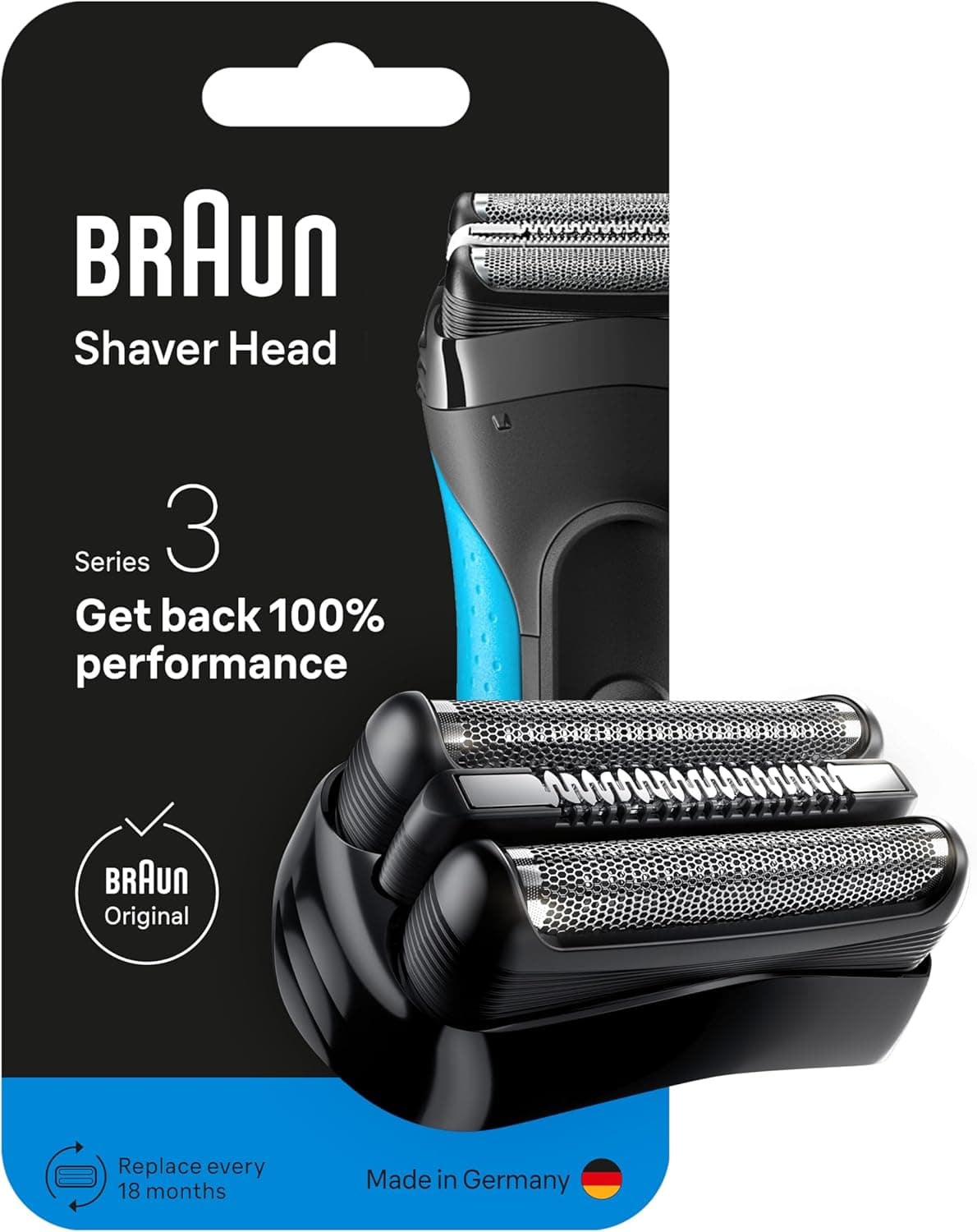 Braun Series 3 Recambio para Afeitadora Eléctrica Hombre, 21B, Negro
