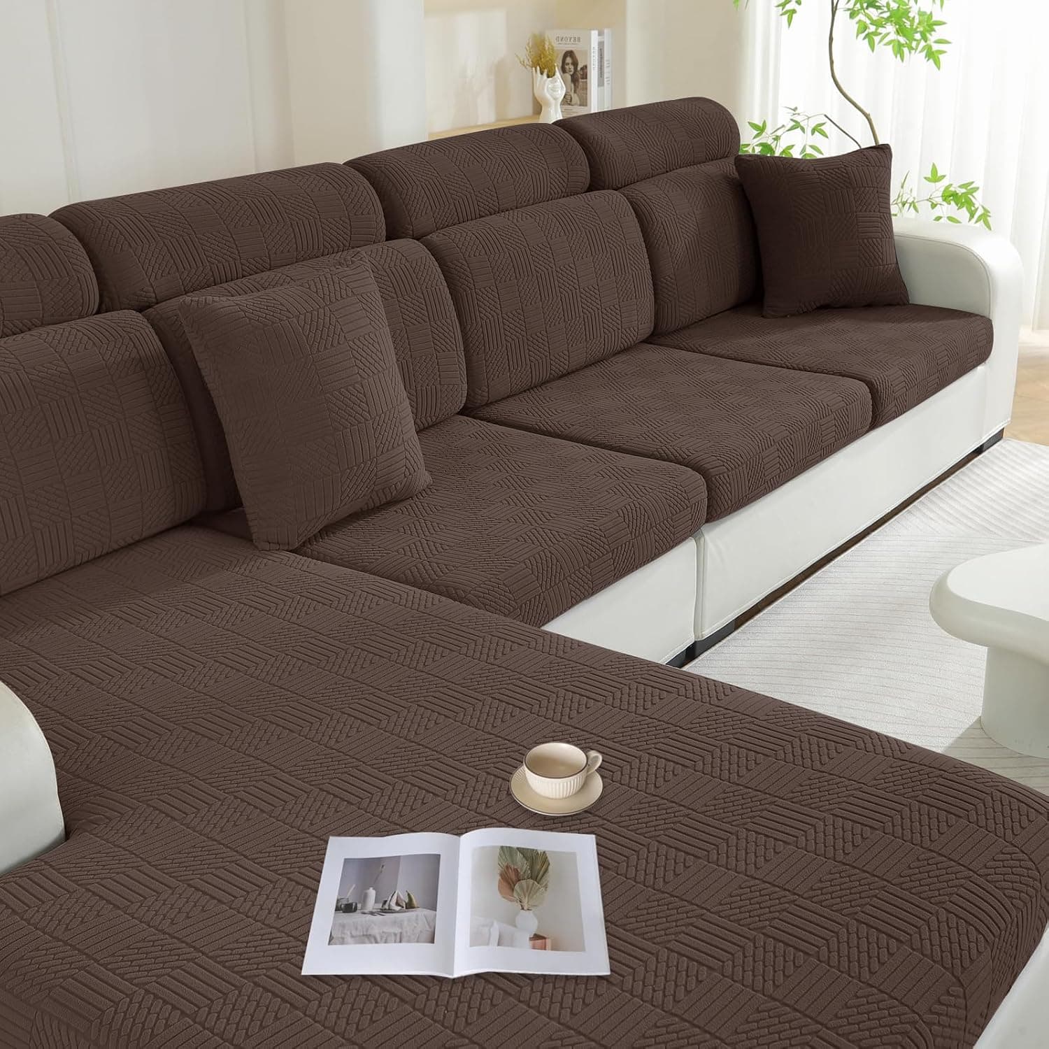 Ystyle Funda Asiento Sofa Ajustable, Alta Extensible Funda Sofa Cojin Separado, Antideslizante, Universal, Lavable, Protector de Muebles para Perros y Mascotas (1 Asiento-X, Camello)