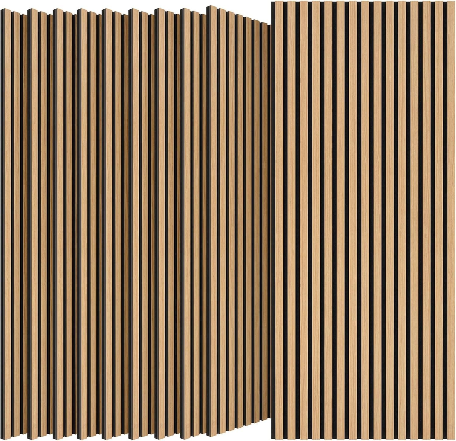 TONOR Paneles Acusticos Decorativos Madera, 120x60-7,2㎡, 10 Pack, Teca