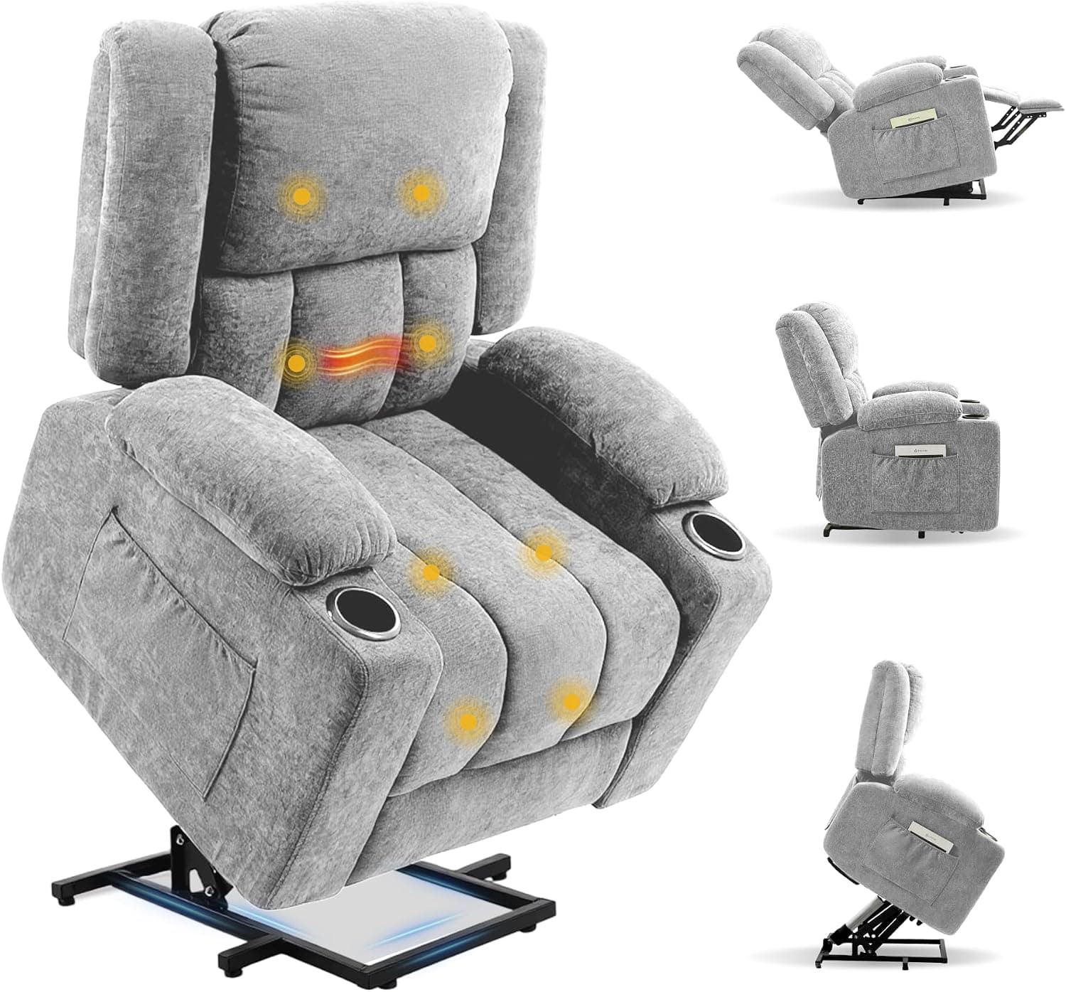 FLEXISPOT Sillón Elevador Eléctrico, Masaje 8 Puntos y Calefacción, USB
