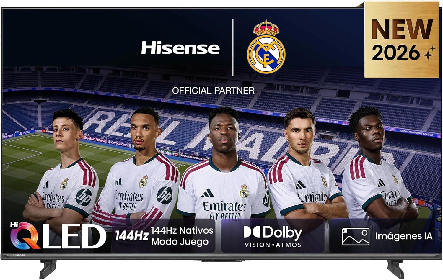 Hisense 85E7S Pro - Hi-QLED Smart TV 85 Pulgadas, Modo Juego 144 Hz Nativos - Color, Dolby Vison.Atmos, Imágenes IA, Smooth Motion AMD FreeSync Premium HDR10+Gaming, 2024