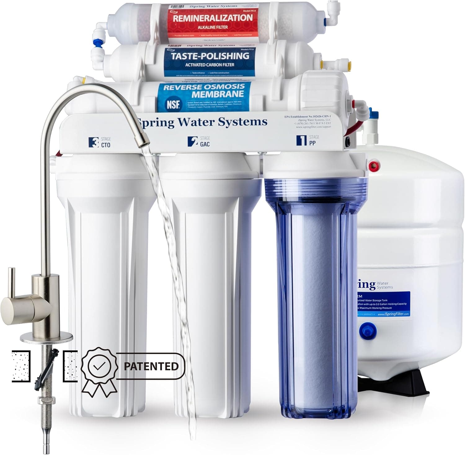 iSpring RCC7AK Ósmosis Inversa Domestica 6 Etapas con Remineralización PH+