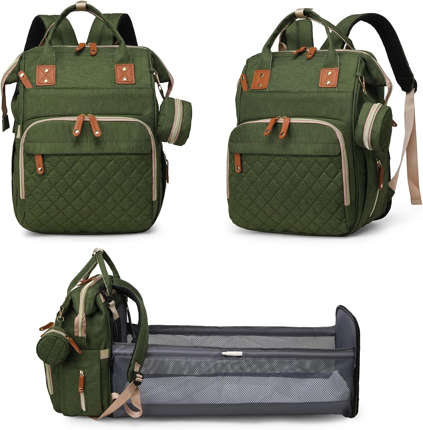 Mochilas de Pañales para Bebé, Bolso cambiador para bebé con cambiador, Mochila bebé unisex gran capacidad, Impermeable con estilo