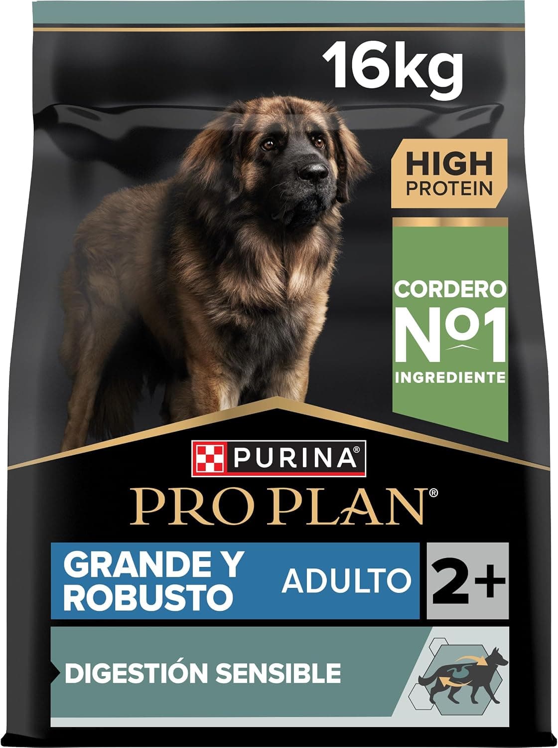 Purina Pro Plan Large Adult Robust Digestion Pienso para Perro Grande Adulto, Digestión Sensible con Cordero, Saco de 16kg