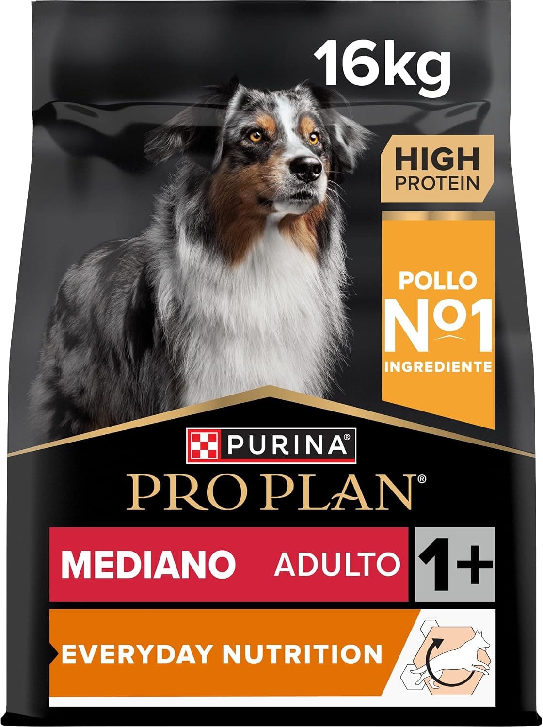 Purina Pro Plan Medium Adult Everyday Nutrition Pienso para Perro Mediano Adulto con Pollo, Saco de 16kg