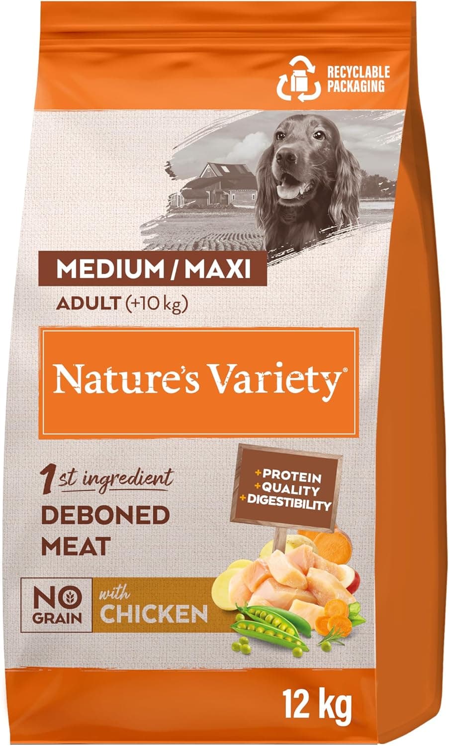 Nature's Variety No Grain Pienso para Perros Adultos con Pollo - 12kg
