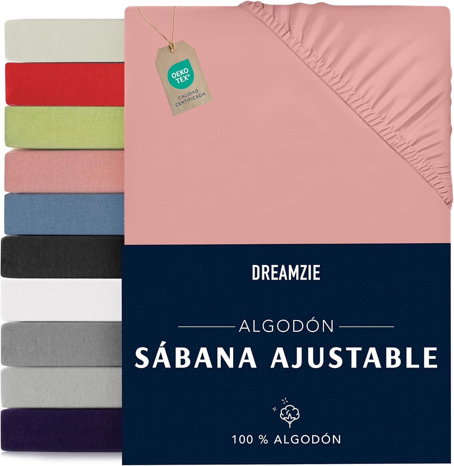 Dreamzie - Sábanas Bajeras 70x160cm Ajustable - 100% Algodon - Jersey