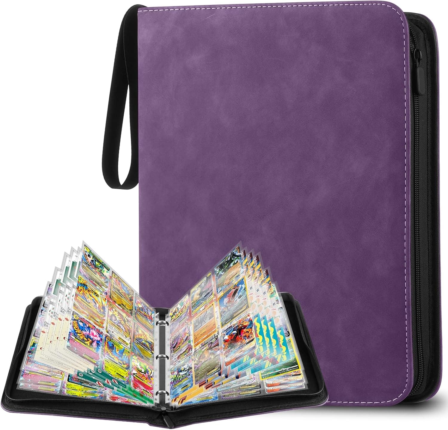 Album Cartas, Album para Cartas Magic, 900 Album Cromos, Álbum de Cartas Coleccionables, Carpeta Cartas Transparente, Morado