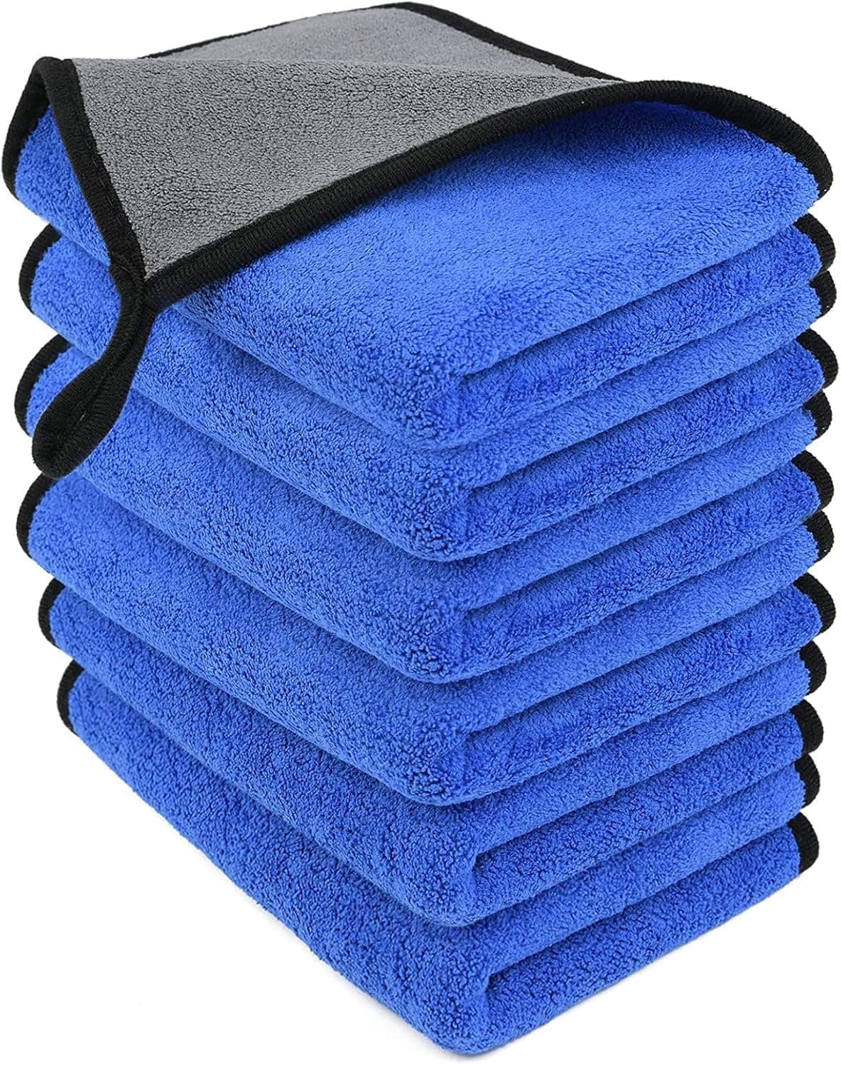 URAQT Paños de Limpieza de Microfibra, Paquete de 6, Toallas Gruesas de Dos Capas, sin Pelusas, Toalla súper Absorbente para Lavado del hogar y Coche, Secado y Detalles, 40 x 30 cm