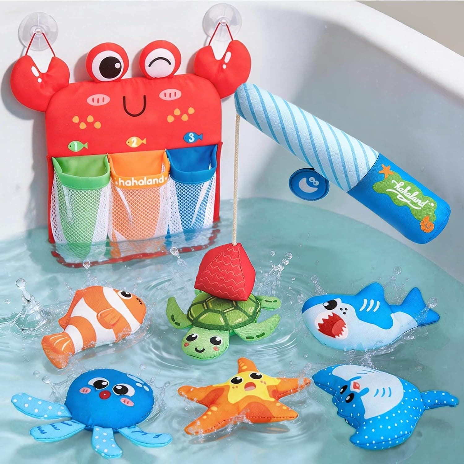 hahaland Juguetes Baño Bebe 1 año, Juego de Pesca Magnético Blando