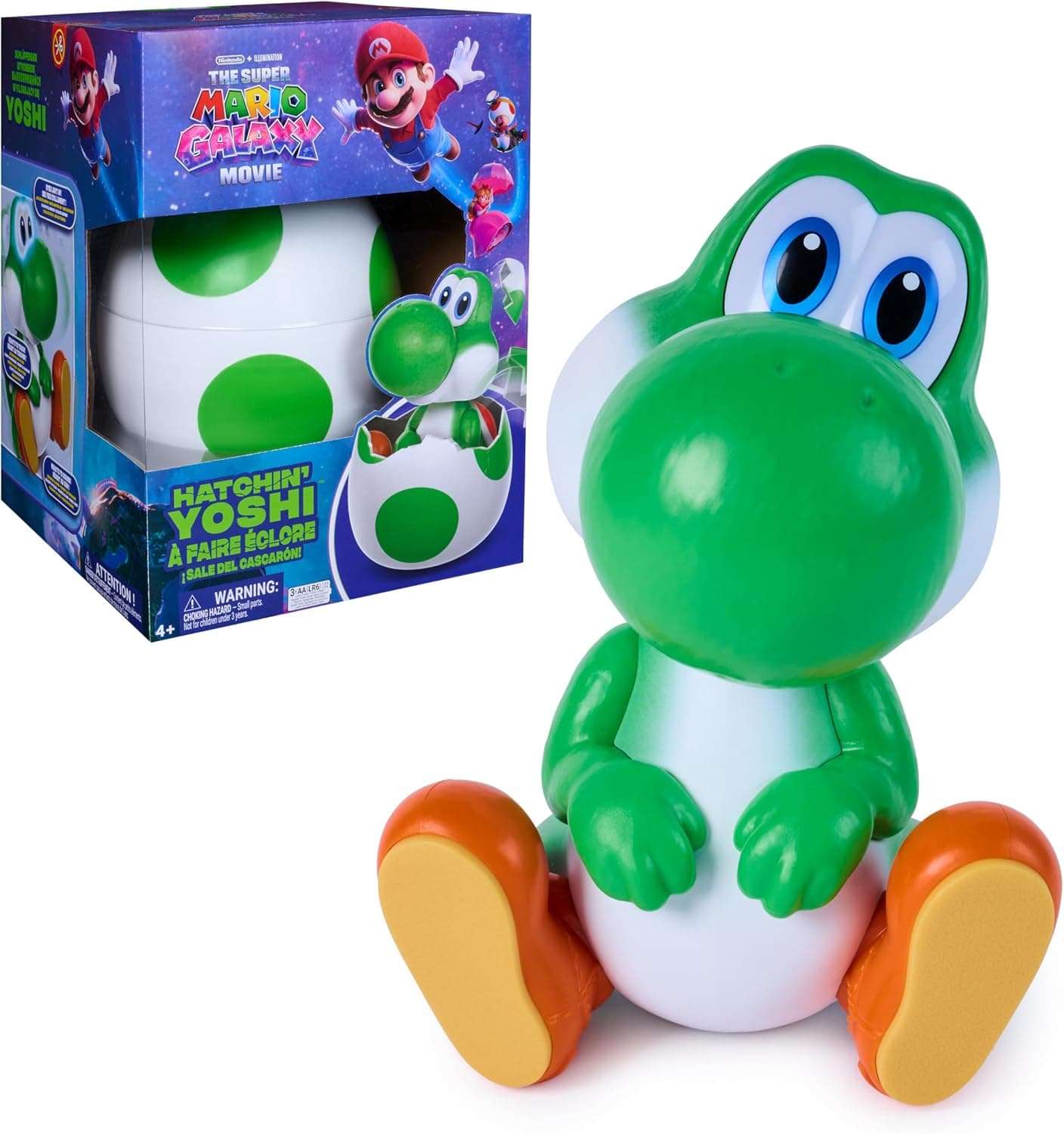Yoshi Super Mario Yoshi Interactivo Sale del Huevo con Luces +4 Años