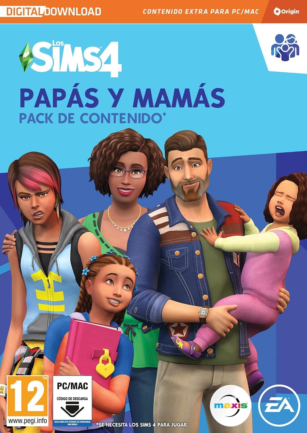 Los Sims 4 Papás y Mamás (GP5) Pack de contenido PCWin-DLC |Videojuegos |Código de descarga directa |Castellano