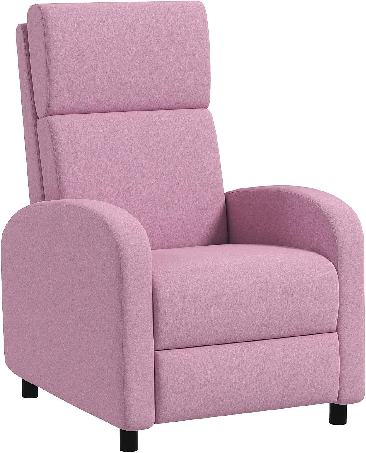 HOMCOM Sillón Relax Reclinable Manual con Reposapiés 120 kg Rosa