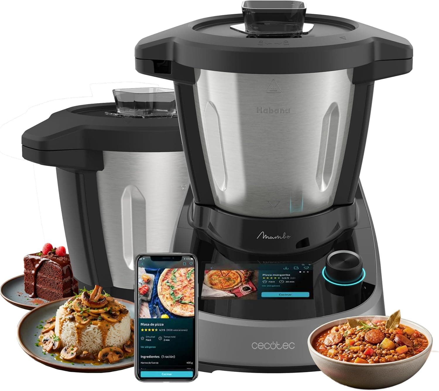 Cecotec Robot de Cocina Multifunción Mambo Touch con Jarra Habana Pro.
