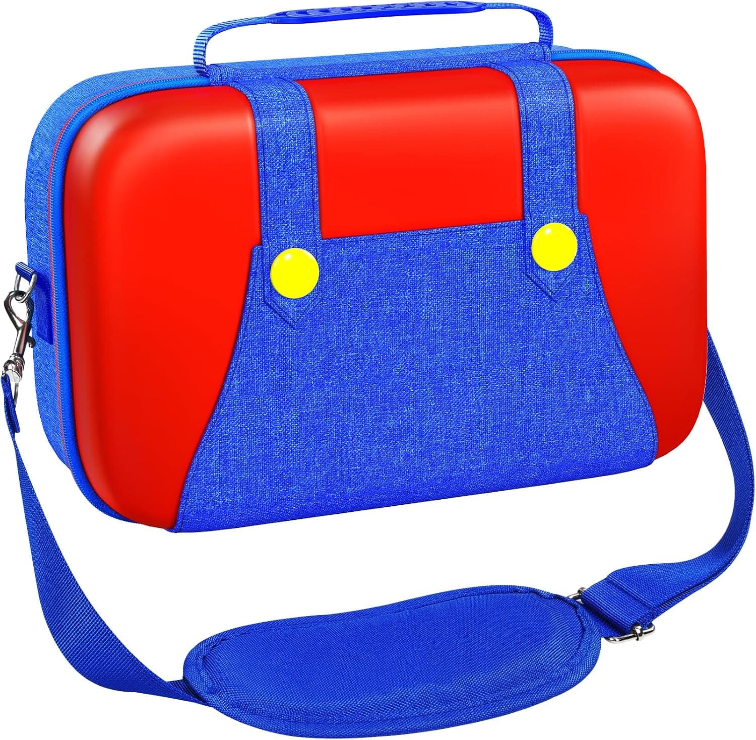 ivoler Funda para Nintendo Switch 2, Protectora Dura de Lujo para Interruptor portátil, Estuche para la Consola Nintendo Switch 2, y Otros Accesorios Contiene 20 Cartuchos de Juego-Rojo y Azul