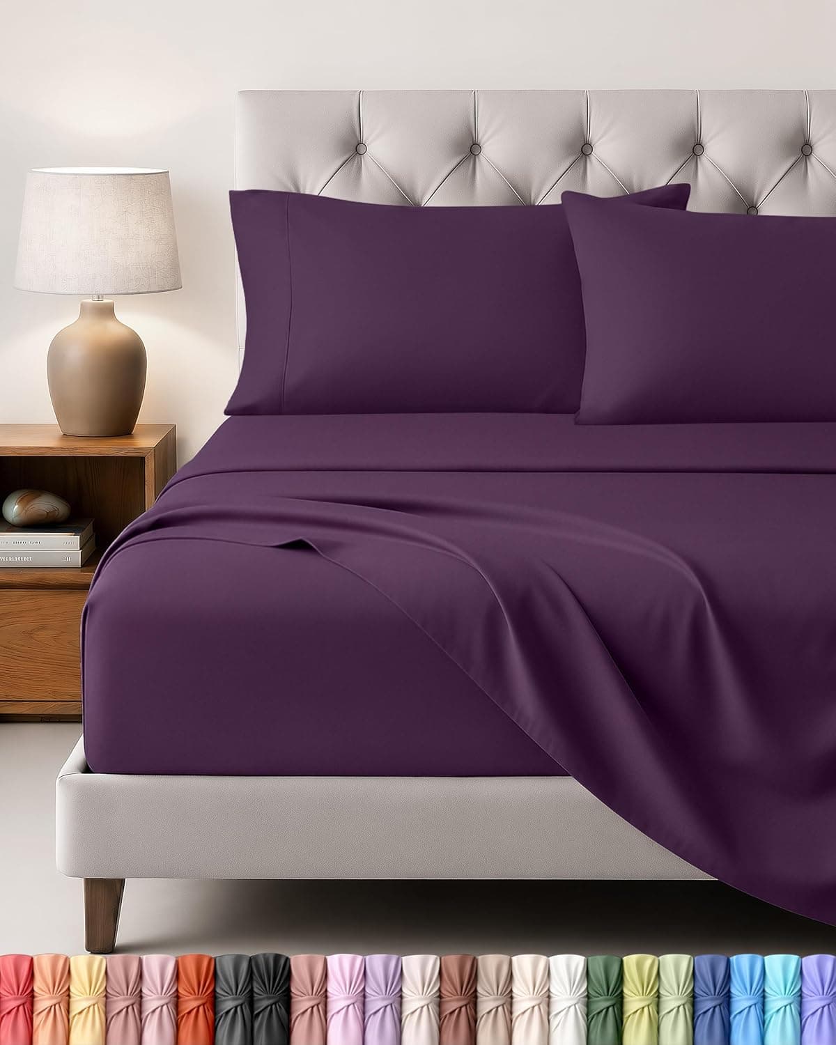 Utopia Bedding Juego de Sabanas 4 Piezas, 180x200cm, Púrpura
