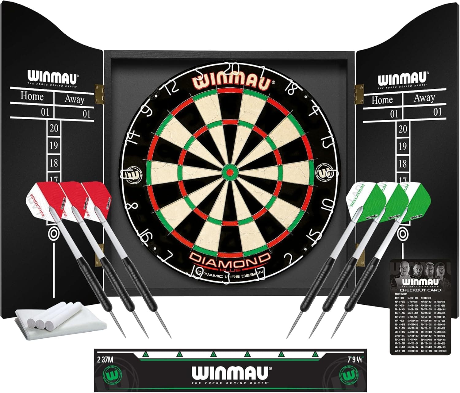 Winmau Diamond Plus - Diana de Torneo PDC, Sistema de Alambre Ultrafino, sisal de Alta Densidad, Disponible Solo como Tabla, Juego Envolvente o Juego de gabinete con Dardos de Punta de Acero