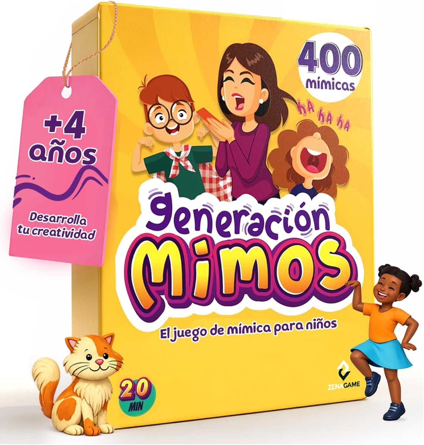 ZENAGAME Juego de Mesa Familiar - Juego de Mímicas - Regalo Original Marca Juego de Gestos para Todos Adultos y niños a Partir de 4 años