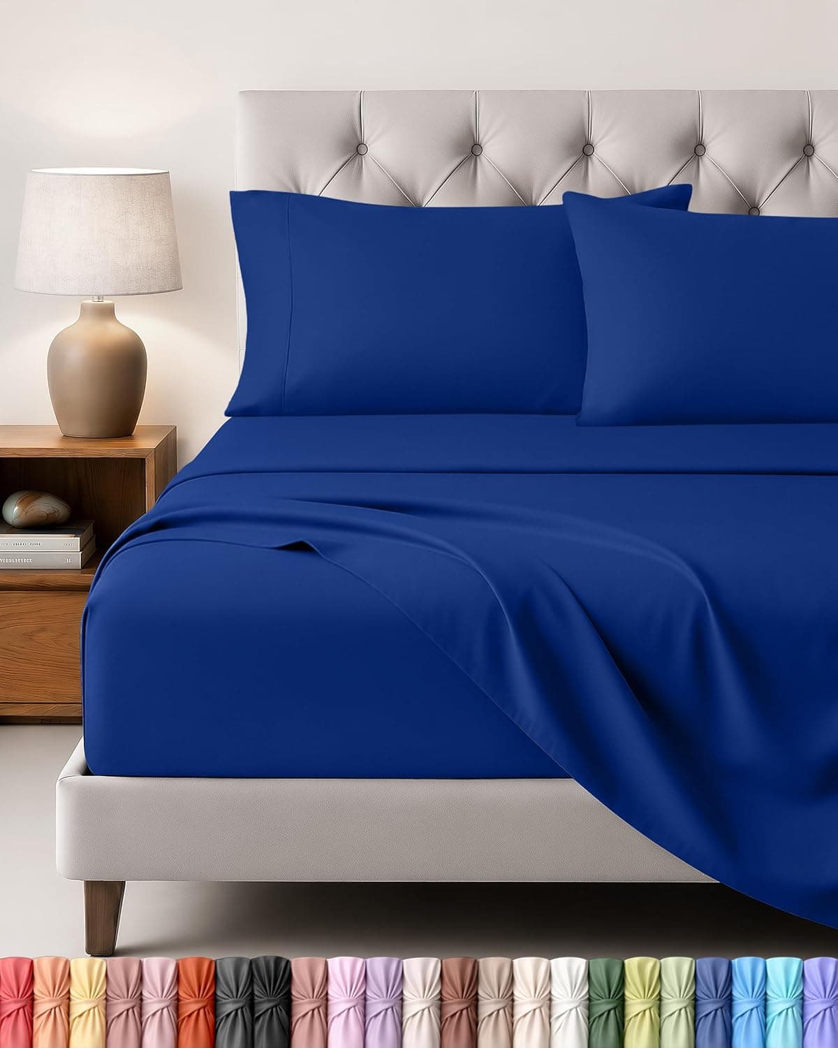 Utopia Bedding Juego de Sabanas 4 Piezas, 135x190cm, Azul Real