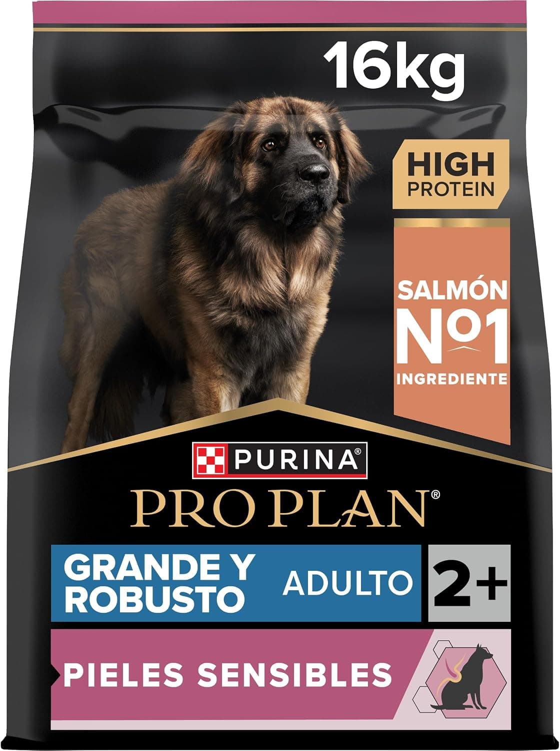 Purina Pro Plan Large Adult Robust Derma Pienso para Perro Grande Adulto, Piel y Pelaje con Salmón, Saco de 16kg