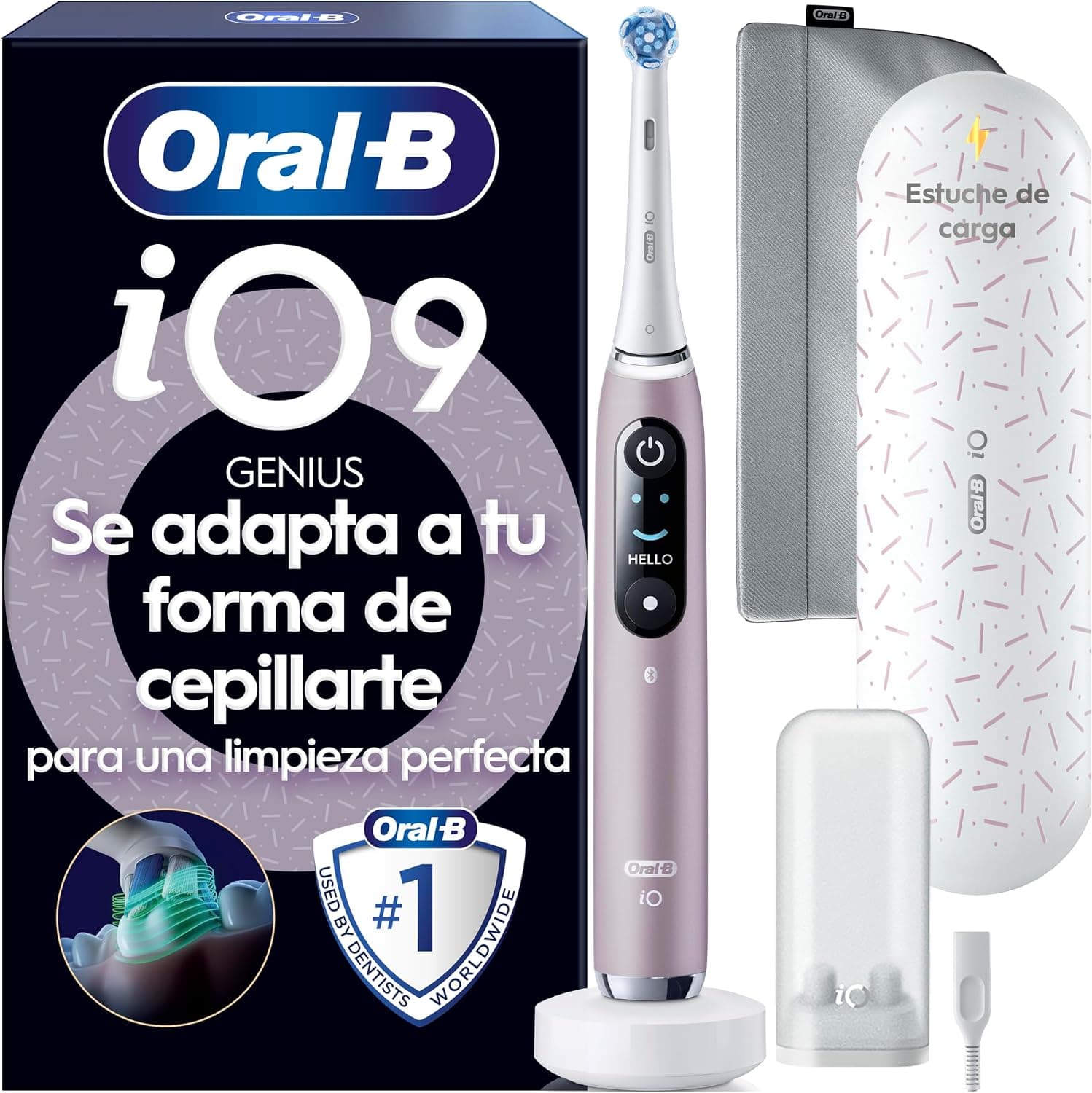 Oral-B iO 9 Cepillo de Dientes Eléctrico con 1 Cabezal, Rosa