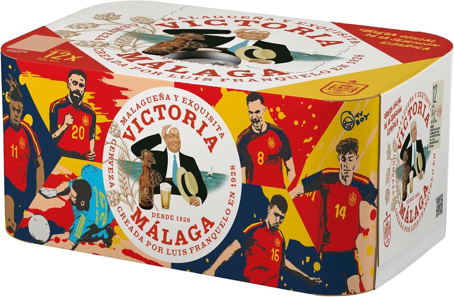 Victoria | Cerveza Lager Malagueña | Notas Cereales | Refrescante | Pack 12 Latas x 33 cl