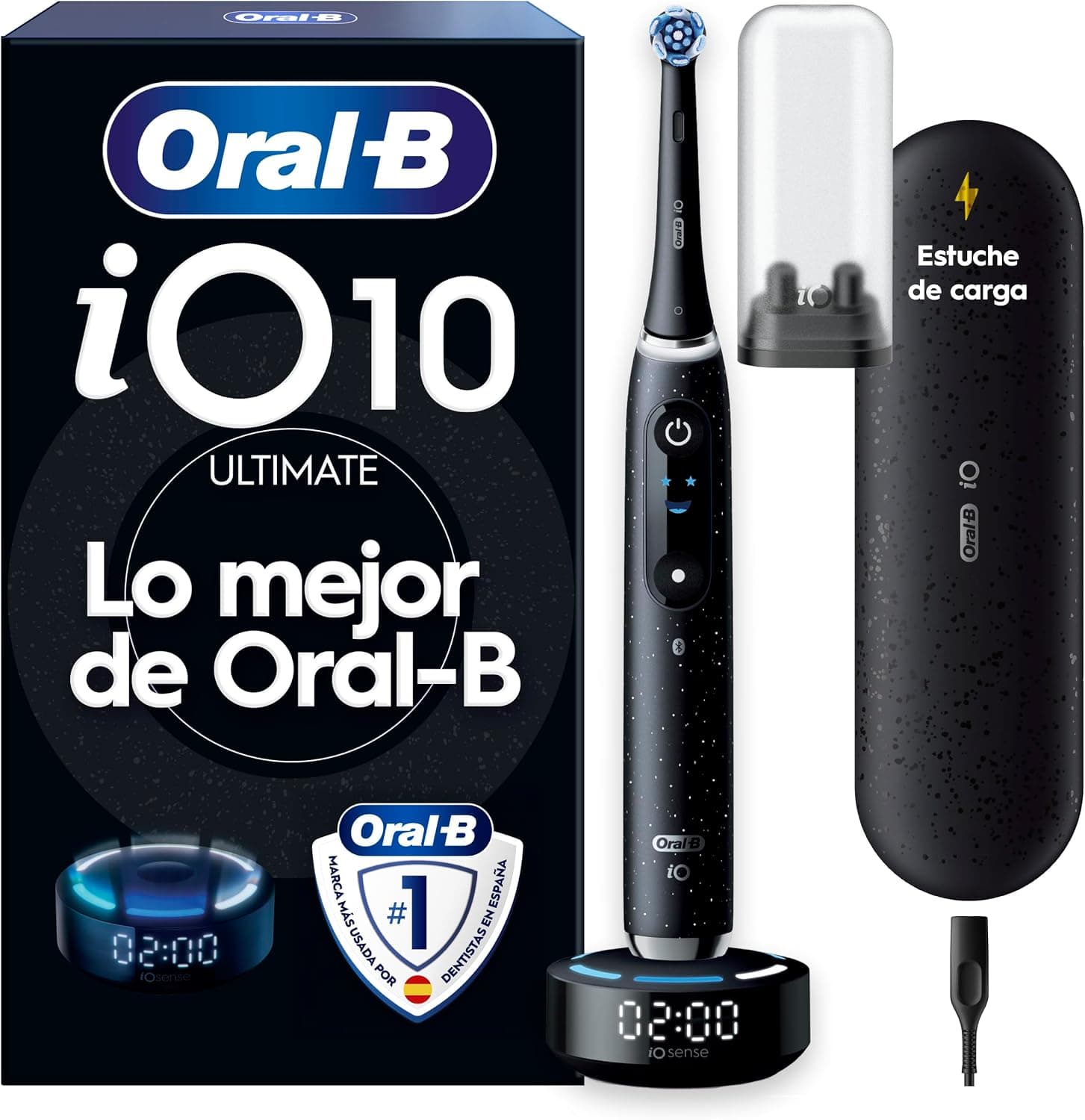 Oral-B iO 10 Cepillo de Dientes Eléctrico con 1 Cabezal, Negro