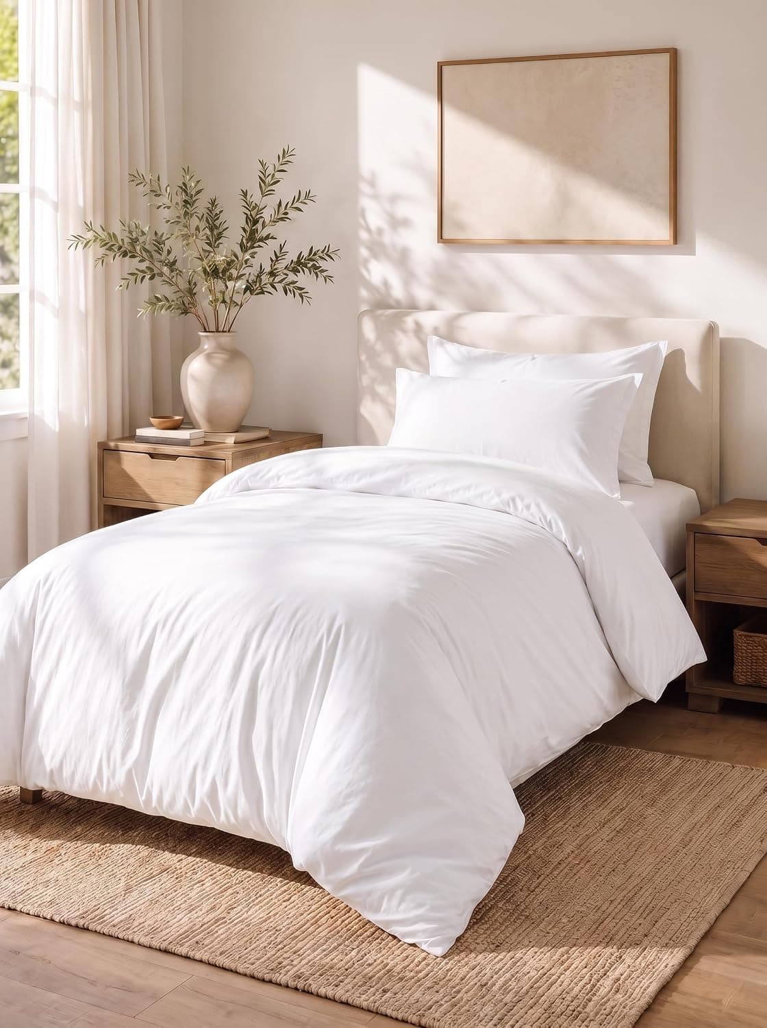 Utopia Bedding Juego de funda de edredón con fundas de almohada – Juego de cama de 2 piezas con cremallera – 1 funda nórdica y 1 funda de almohada – suave microfibra cepillada (doble/XL, doble, blanco