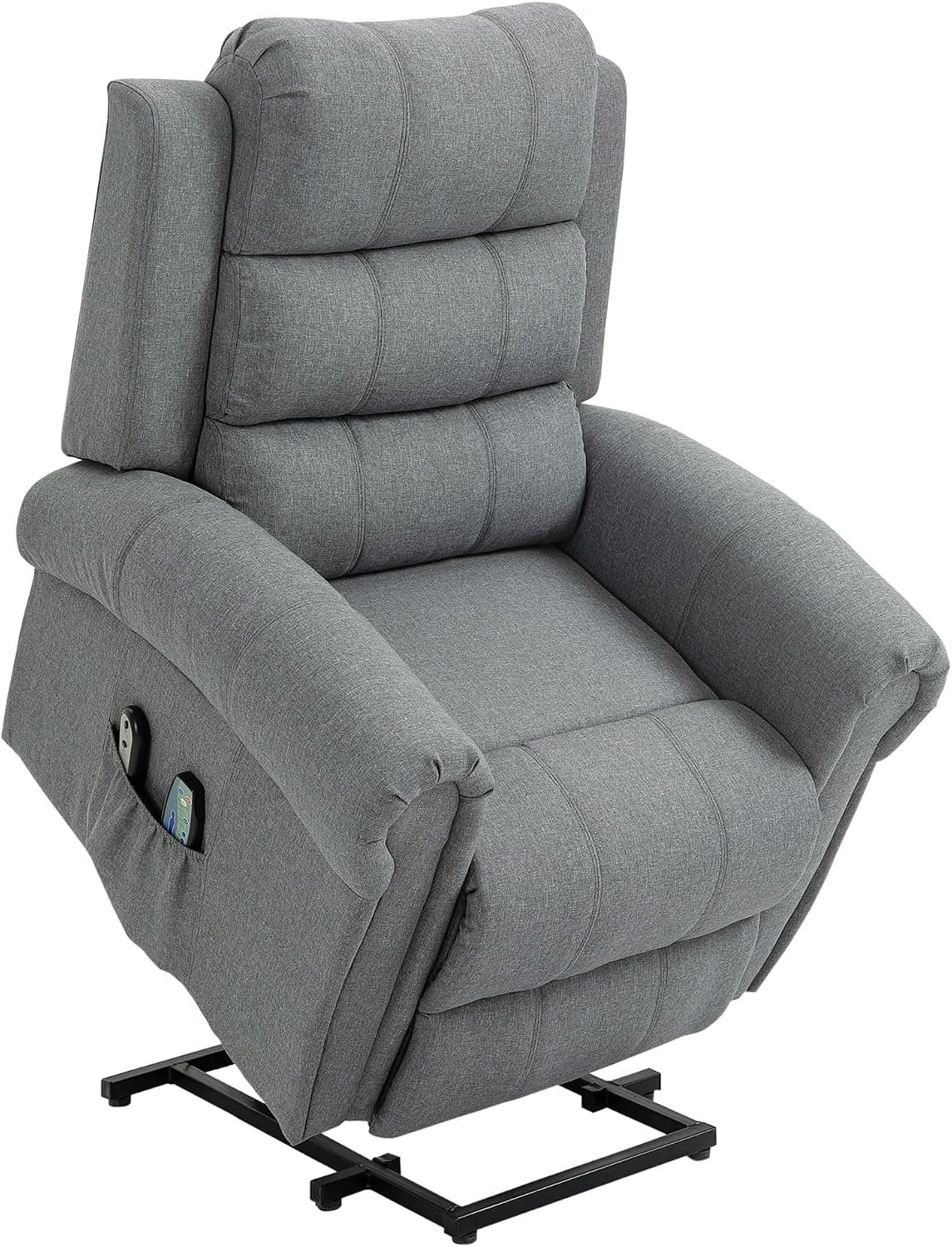 HOMCOM Sillón Relax Reclinable Eléctrico Levanta Personas Masaje Gris