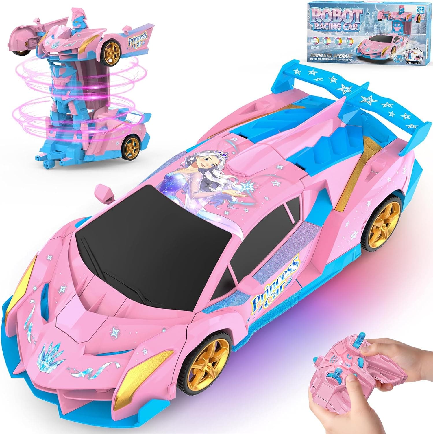Coche Teledirigido Princesa Rosa, Juguete Princesa Niñas 3 4 5 6 7 8 Años