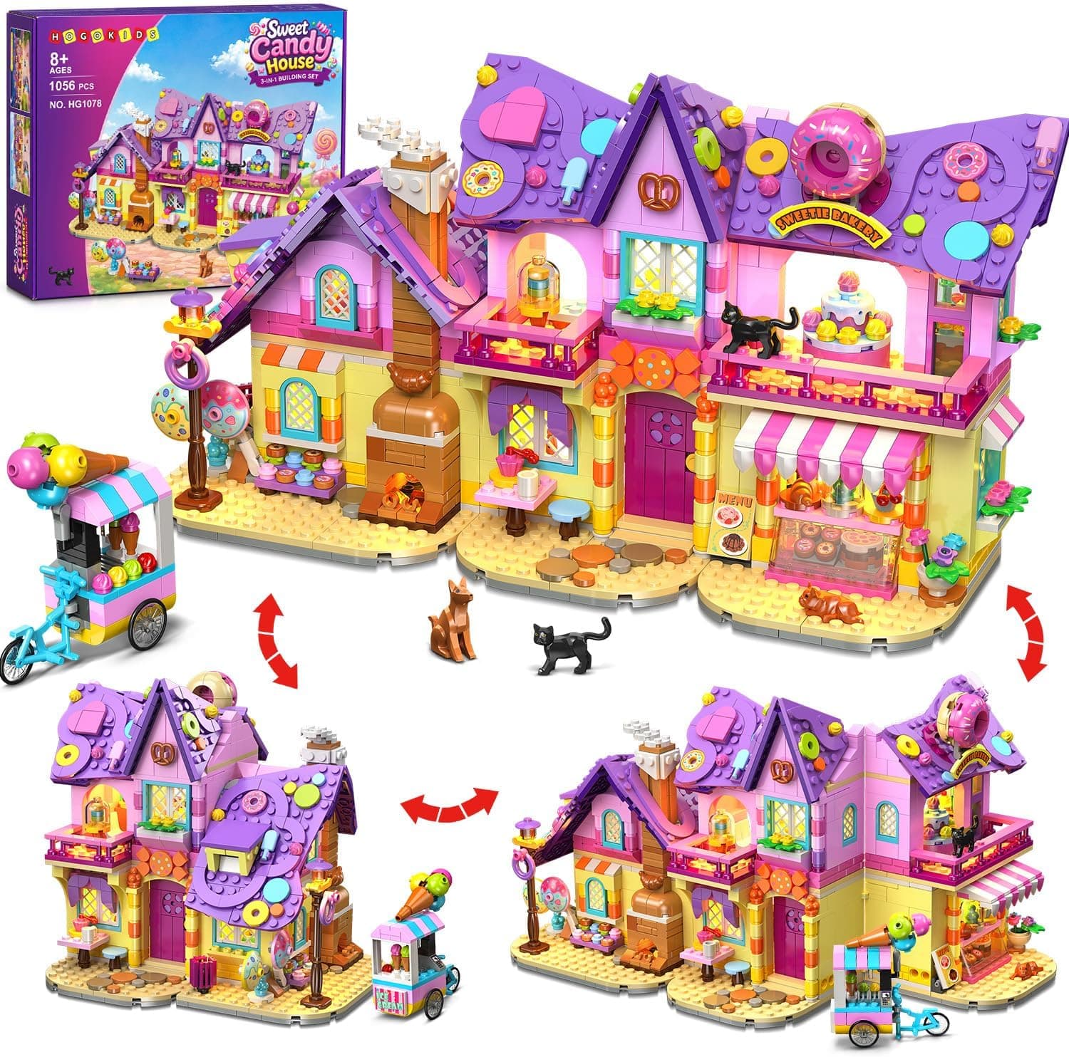 HOGOKIDS Casa-Pastelería Friends 3 en 1 con Luces LED para Niñas de 8+