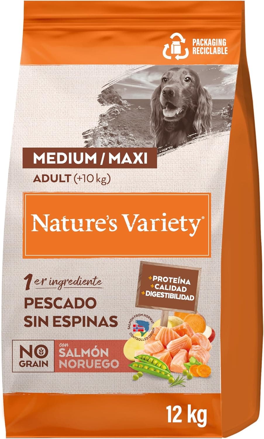 Nature's Variety No Grain Pienso para Perros Adultos con Salmón Noruego - 12kg