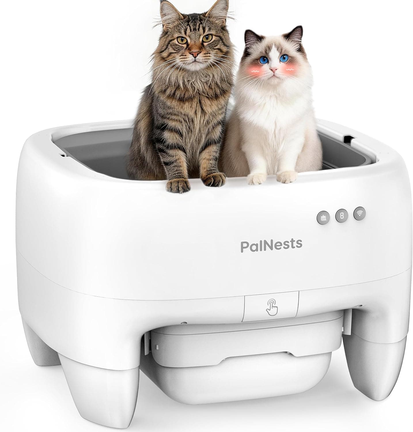 Arenero Gatos Autolimpiable, Seguridad Antipellizcos, Entrada Superior Abierto para Gatos Grandes y Múltiples, Control APP, Desodorización, Inodoro Inteligente para Gato Extra Grandes, Blanco