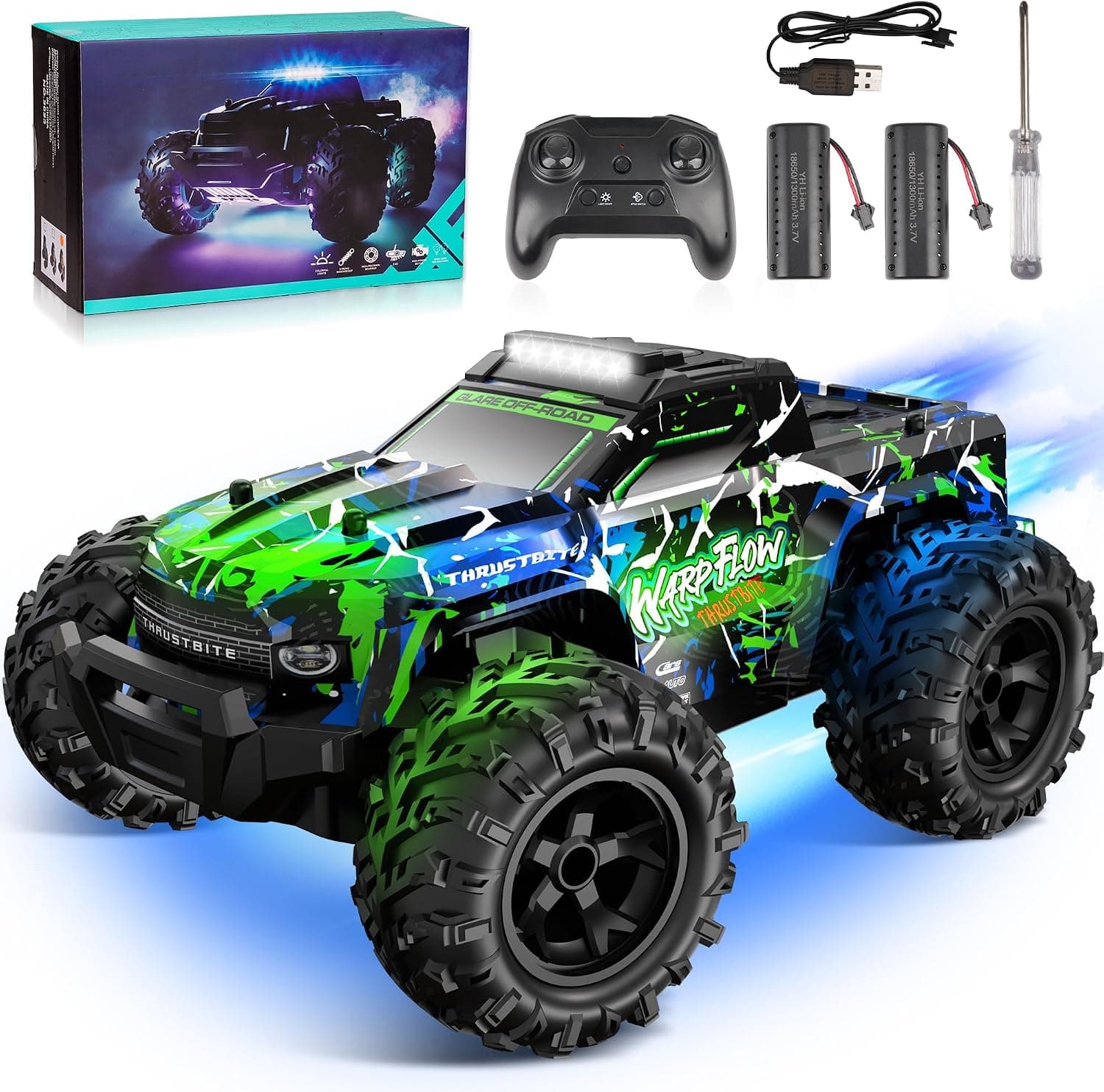 Coche Teledirigido - 1:18 Coche RC con Luces Led 25 Km/H