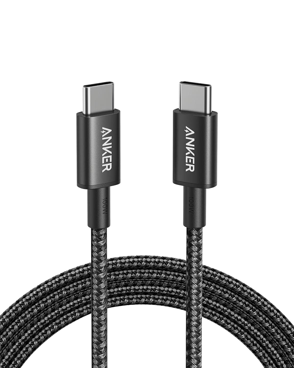 Anker 333 Nylon Cable USB C Carga Rapida 100W, PD 3.0 [1,8m] Negro,1 Pack