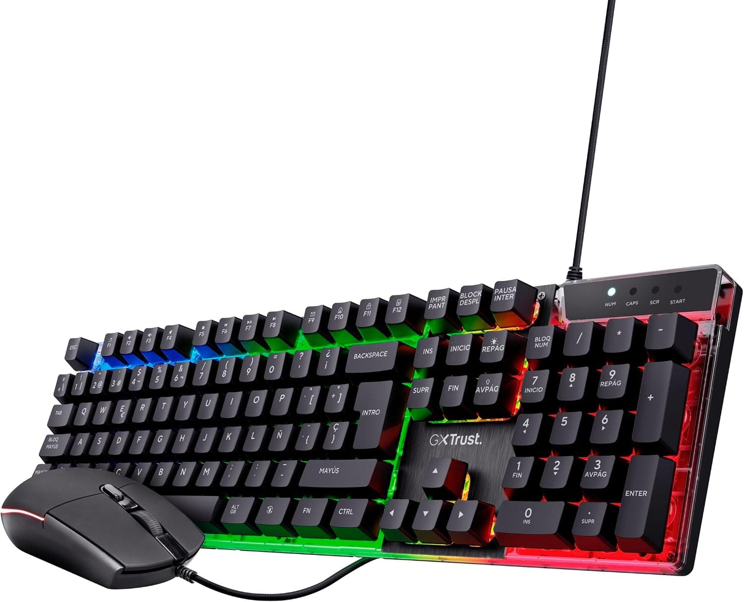 GXTrust Azor Teclado Gaming y Ratón con Cable QWERTY Español, Negro