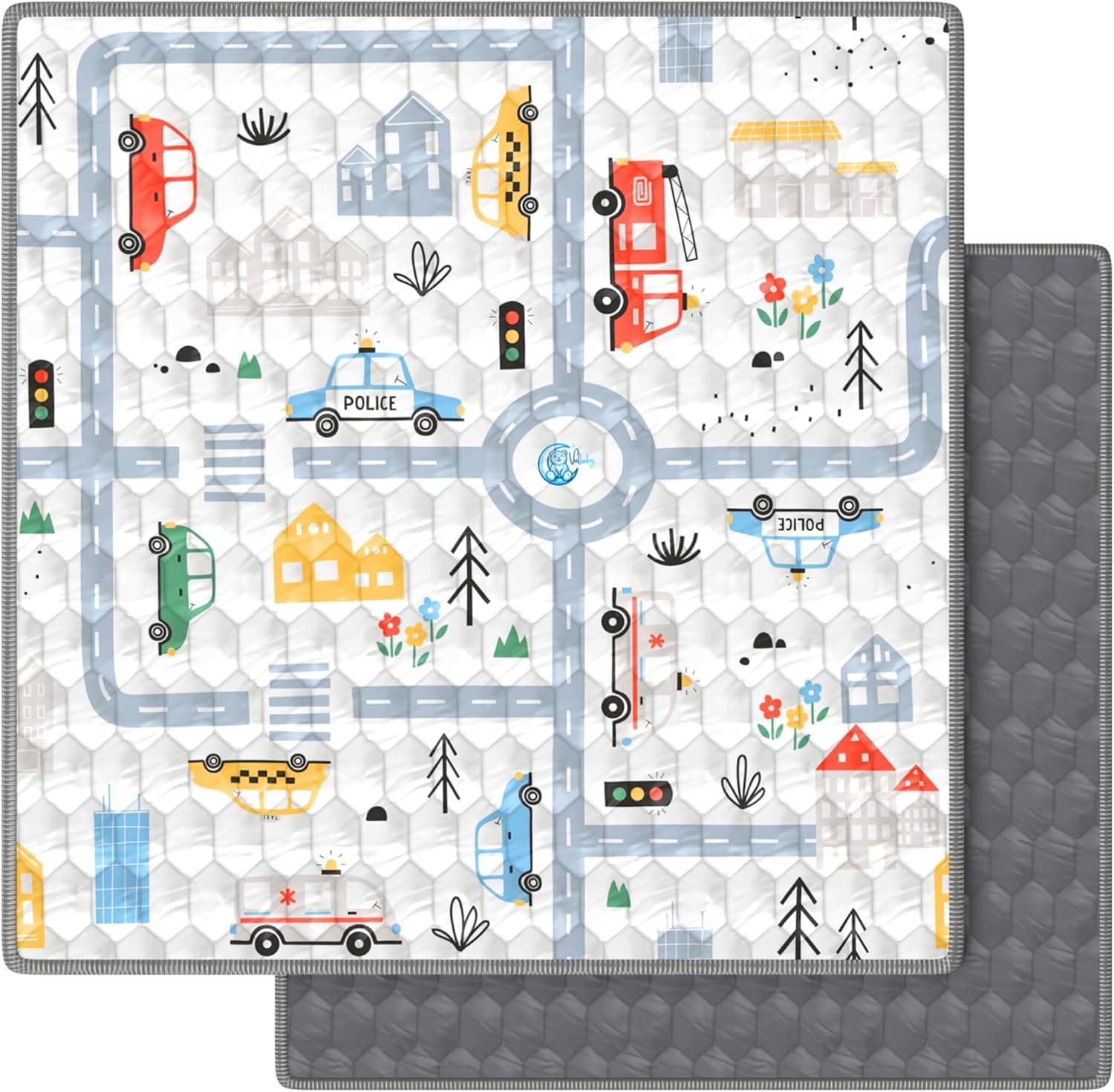 Alfombra Bebe Acolchada 120x120 cm Colchoneta Gateo Plegable Valbabycare