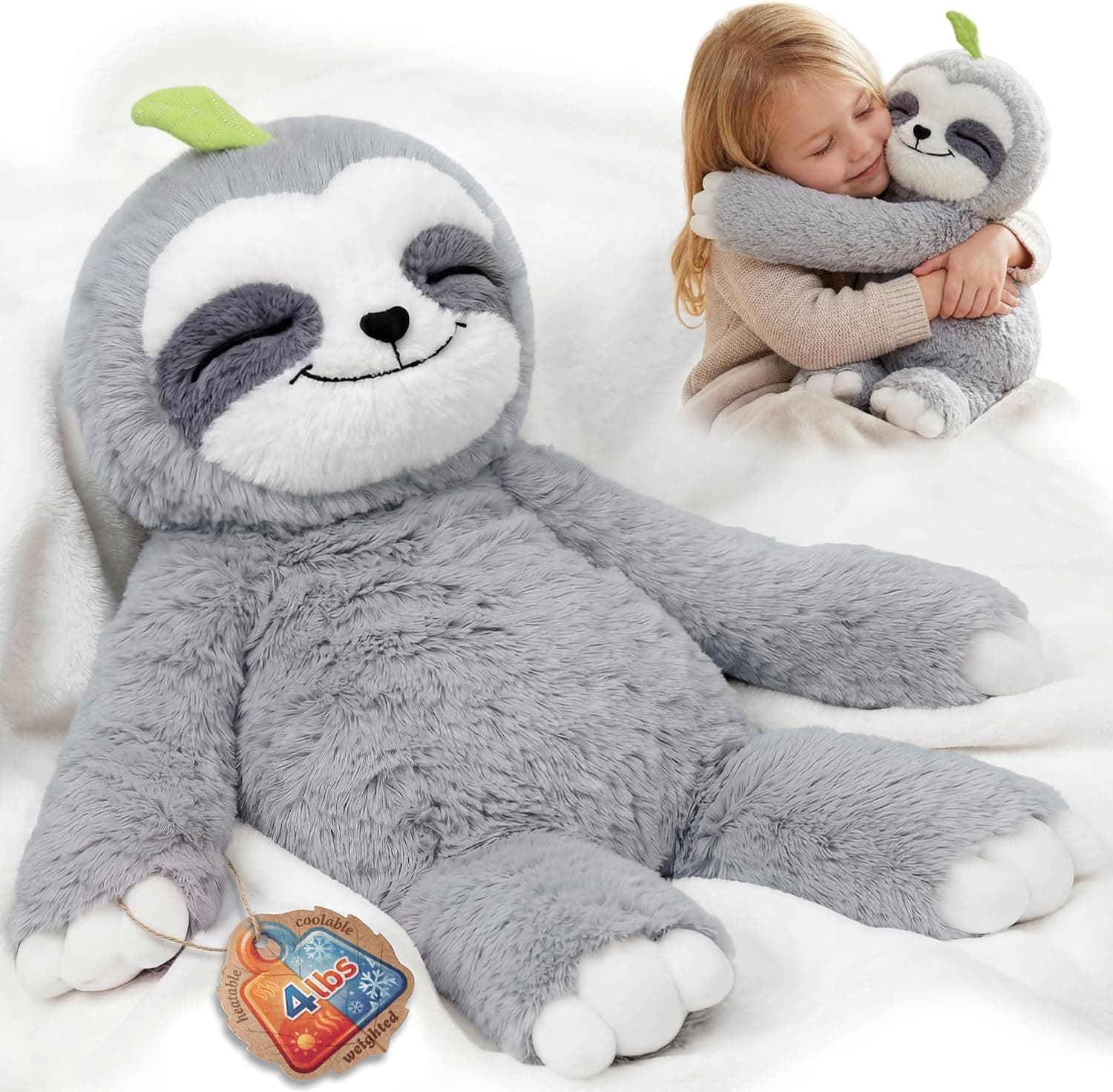 Mewaii Peluche Grandes Perezoso, Peluche con Peso 1,8 kg, 52 cm