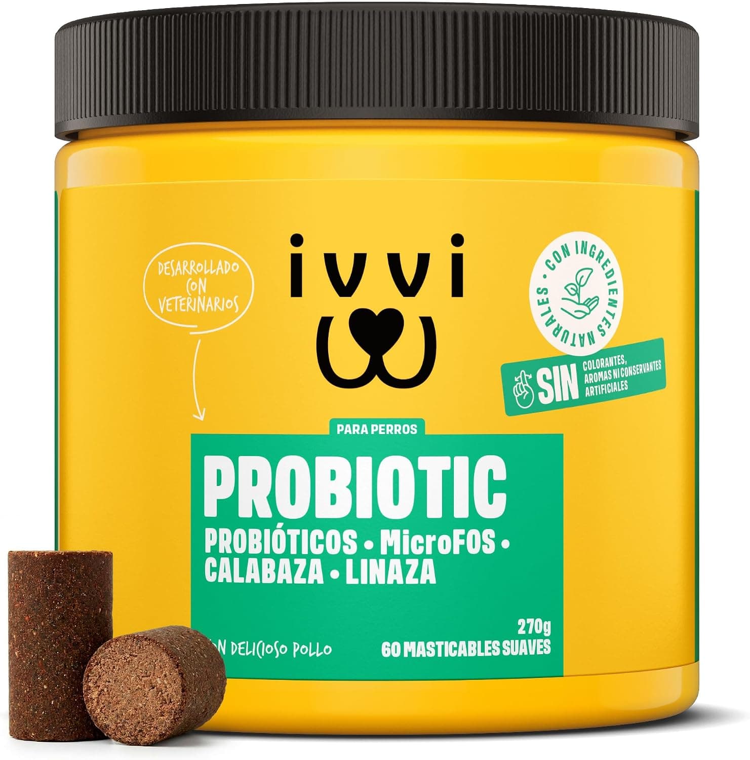 ivvi Probiotic Complemento Alimenticio Digestivo Perros, 60 Snacks Pollo