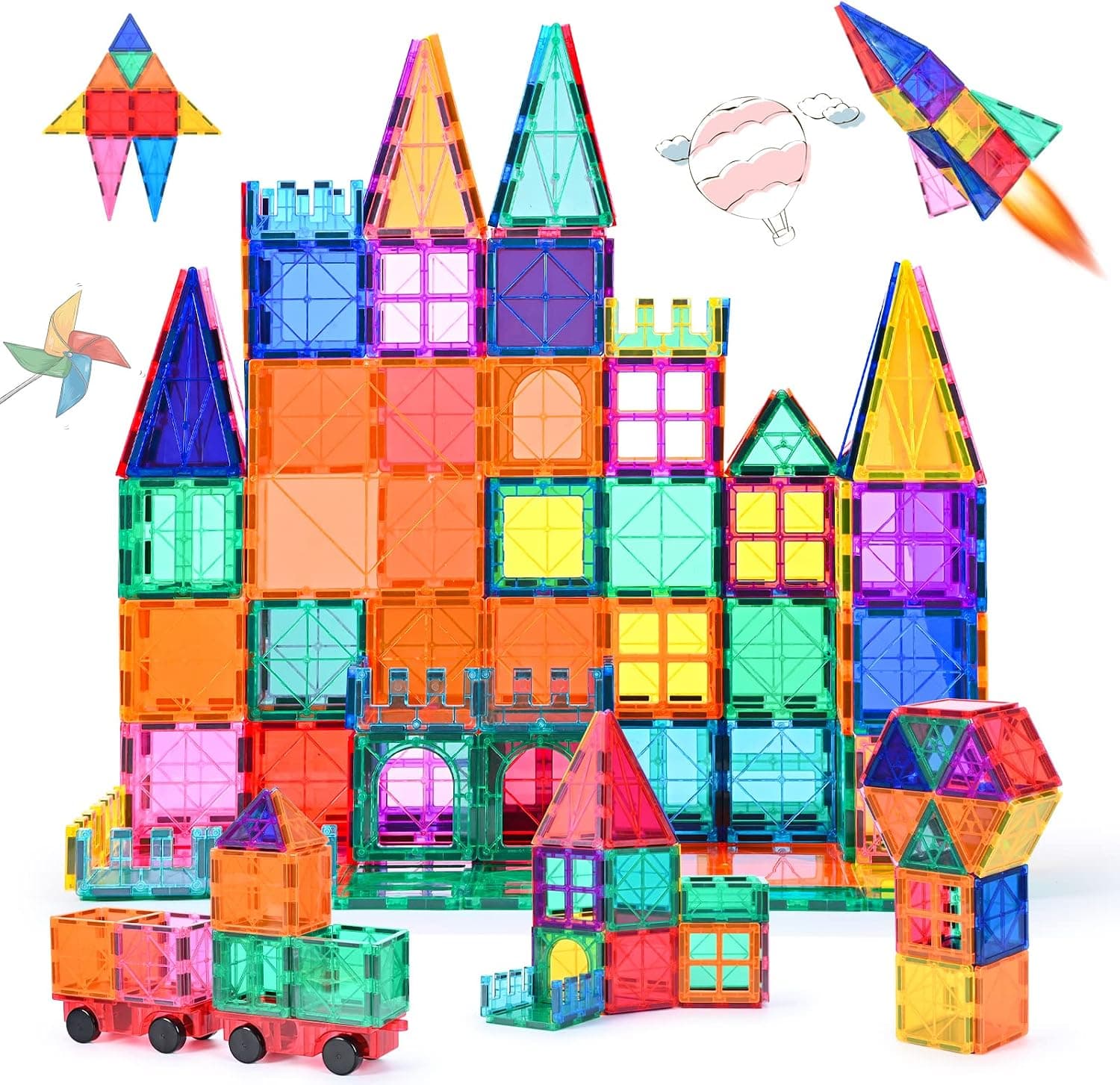 Katiago Bloques Magnéticos Niños 100 Piezas 3D Juguetes de Construcciones Magneticas Niños Stem Creatividad Juguetes Educativos Regalos para Mayores de 3 años