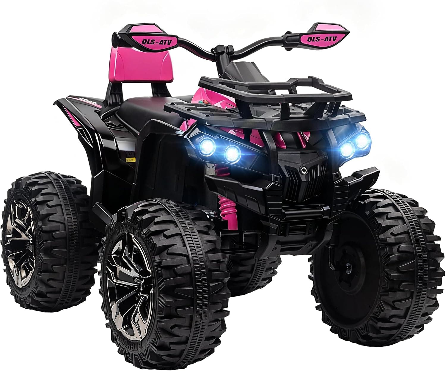 HOMCOM Quad Eléctrico para Niños 12V 10AH con 2 Motores y Suspensión Rosa