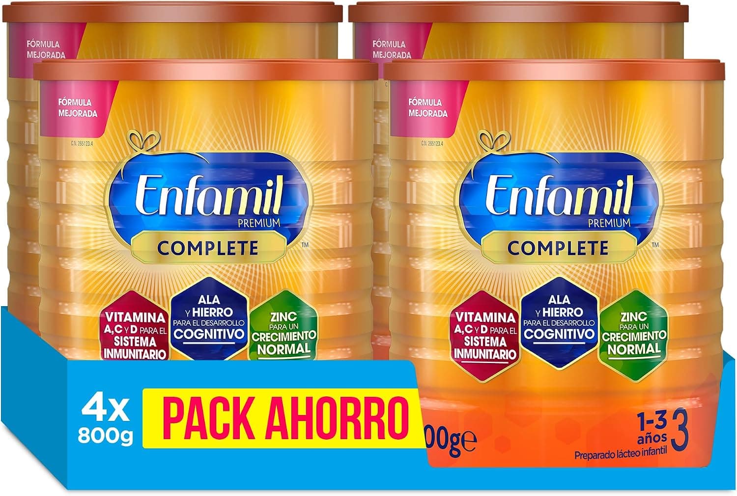 Enfamil Premium Complete 3 Leche infantil 4x800gr Leche Infantil de Continuacion para Lactantes Niños de 1 a 3 Años