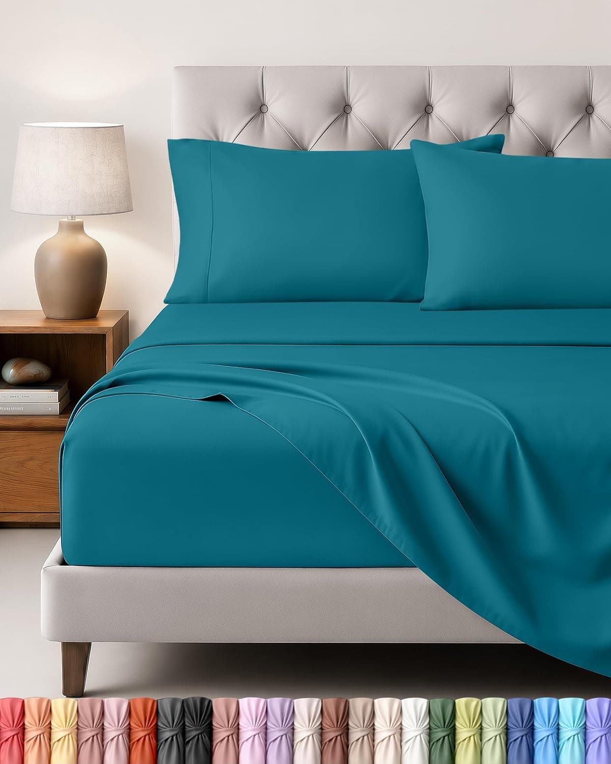 Utopia Bedding Juego de Sabanas 4 Piezas, 135x190cm, Azul Vaquero