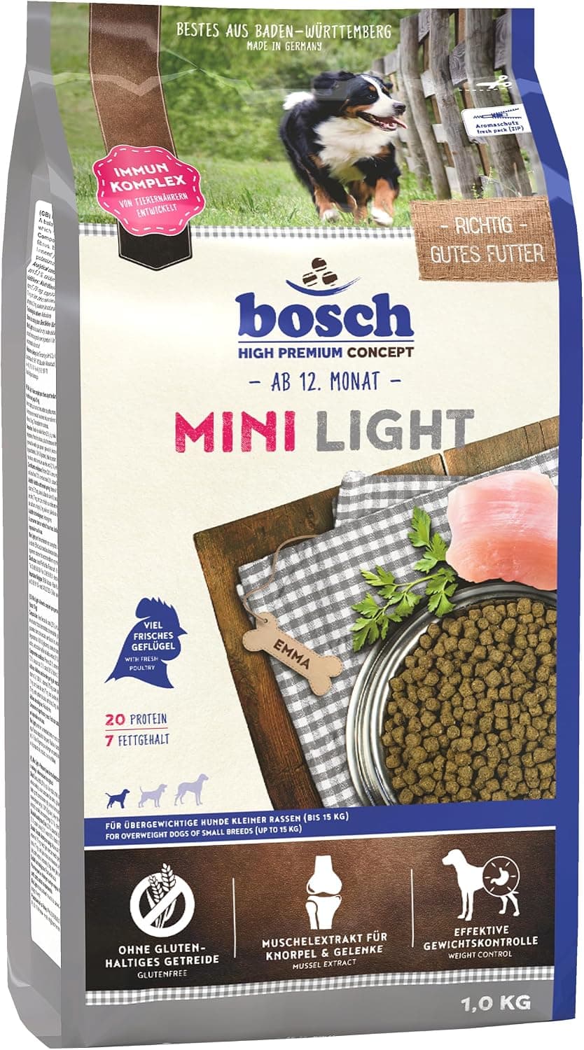 bosch HPC Mini Light | Alimento seco para perros de razas pequeñas con sobrepeso (hasta 15 kg) | 1 x 2,5 kg