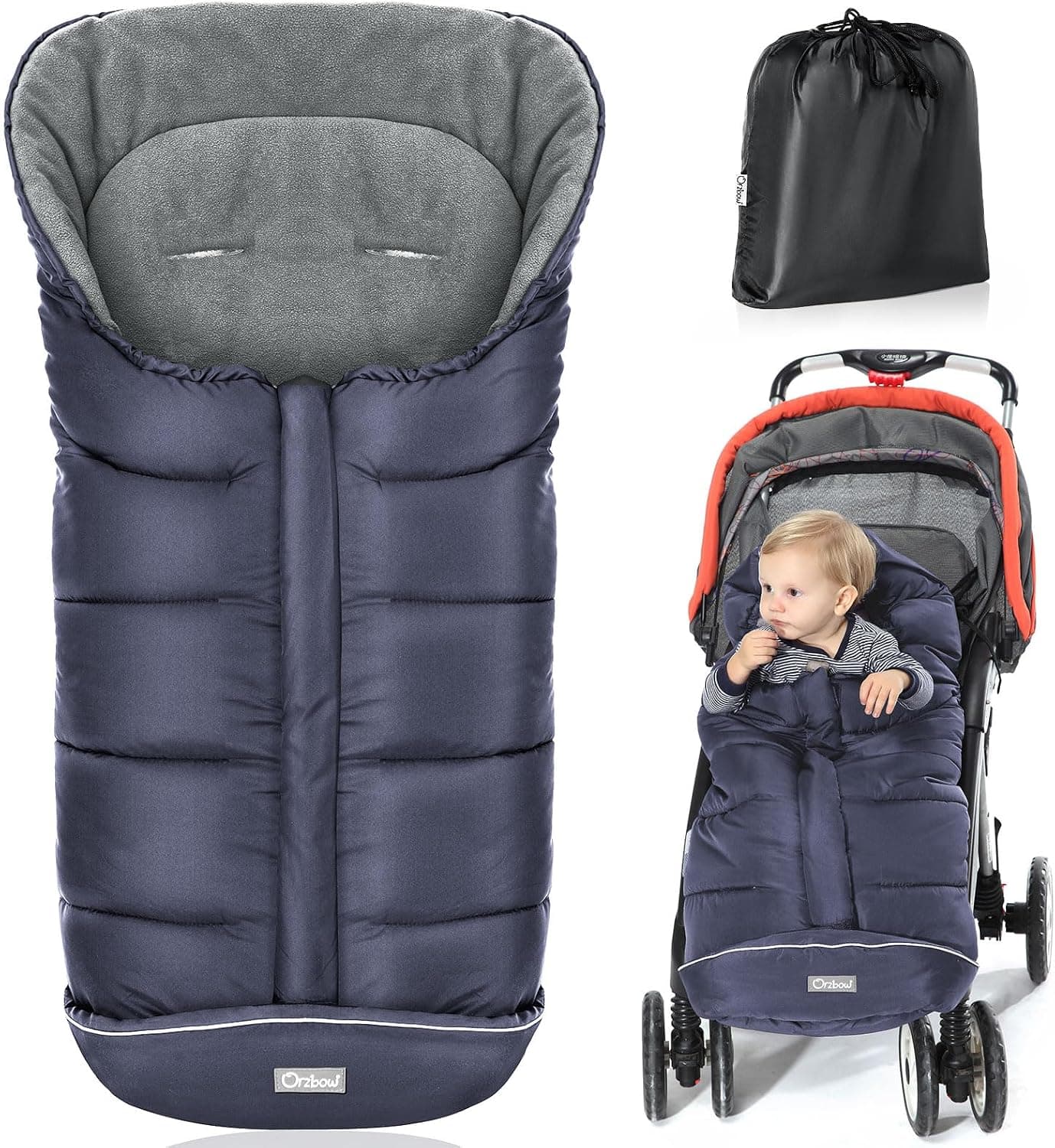 Orzbow Saco Silla Paseo Universal Invierno, Cremallera Frontal