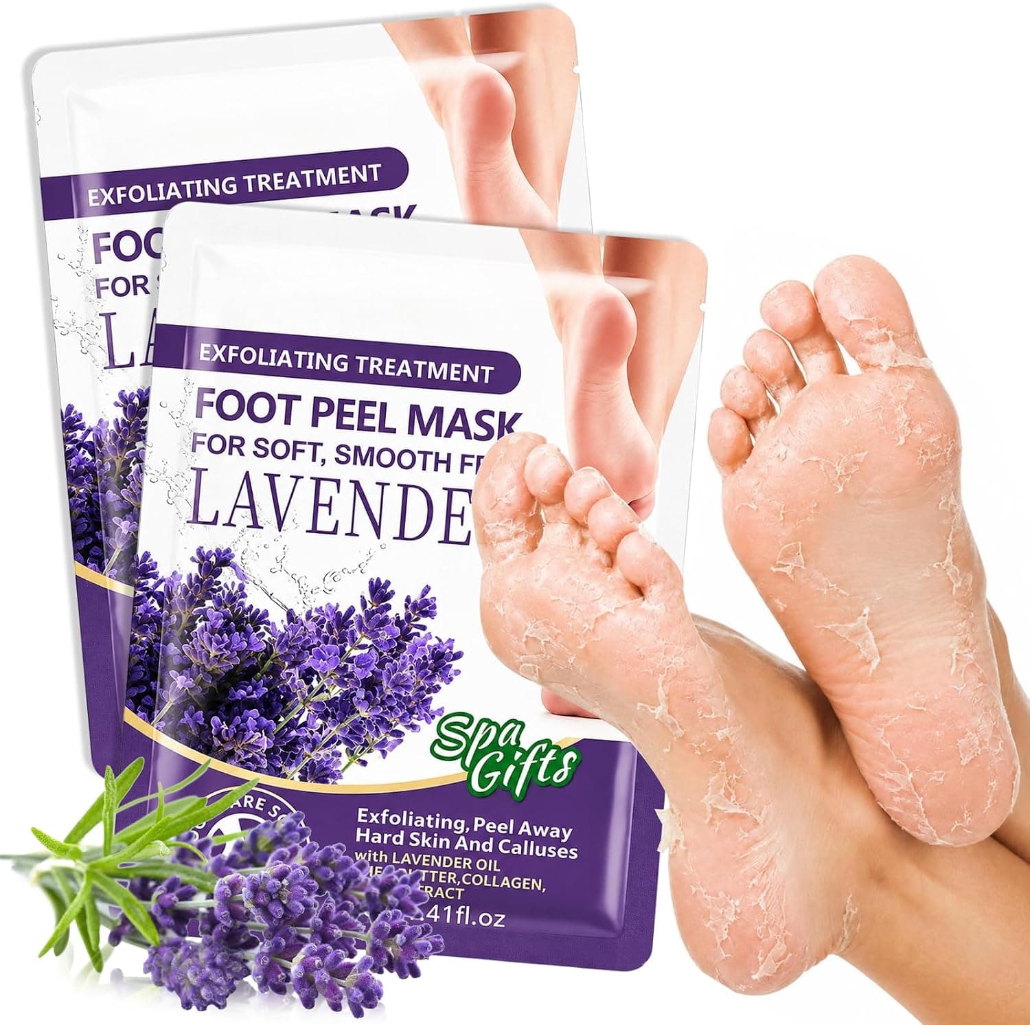 2 Pares Calcetines Exfoliantes de Pies,Mascarilla Hidratante Para Pies