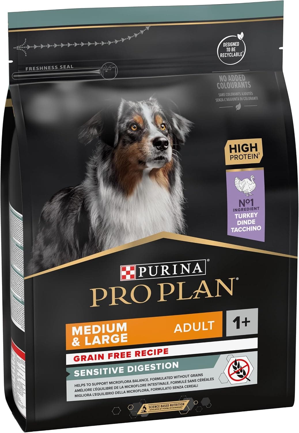 Pro Plan Medium Large Adult Grain Free pienso digestión sin cereales 4x2,5