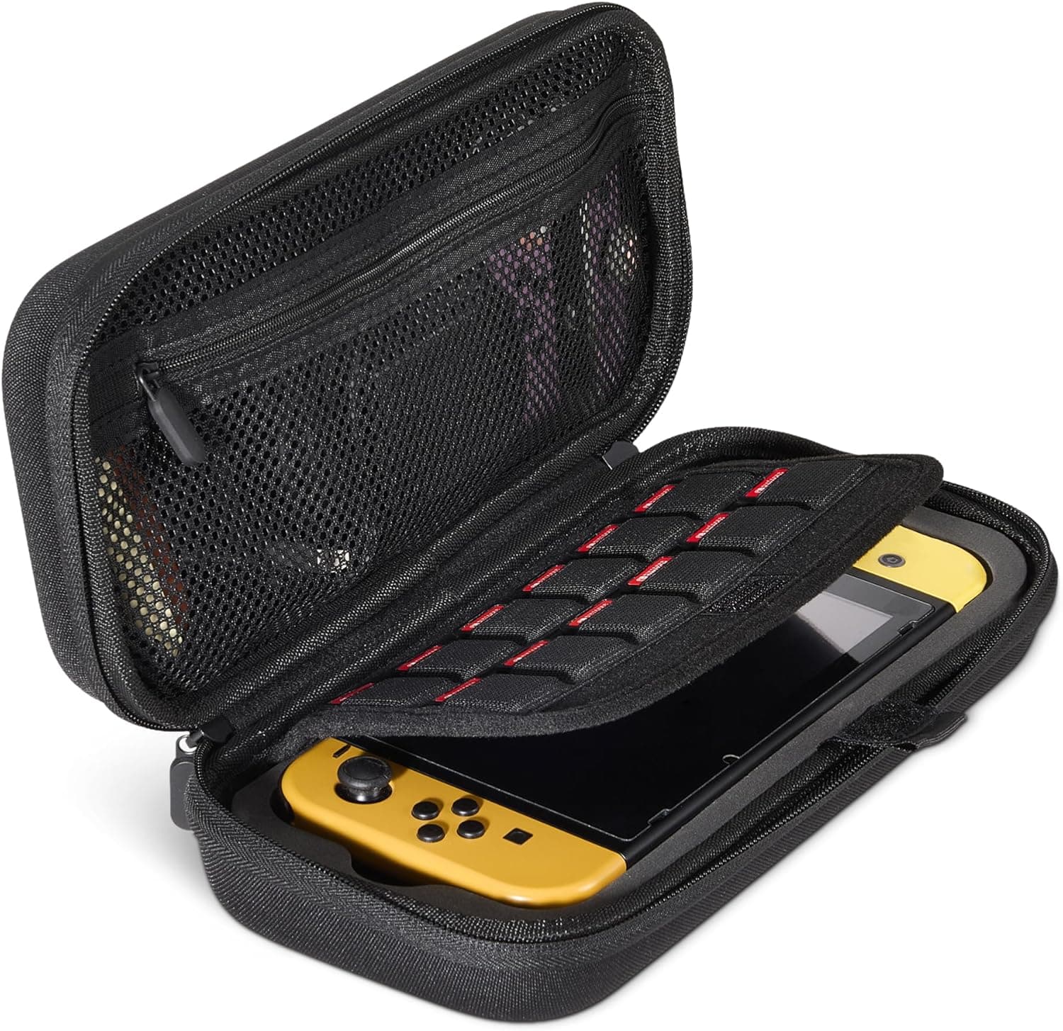 Amazon Basics Funda Universal para Nintendo Switch con 12 Ranuras para Tarjetas de Juego, Compatible con Switch 2 y Switch OLED, Negra, Paquete de 1