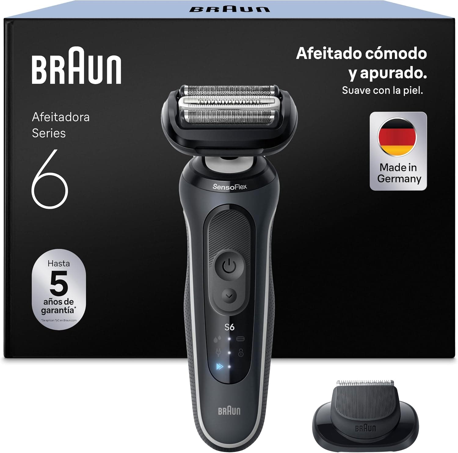 Braun Series 6 Afeitadora Eléctrica Hombre, 62-G1200SI, Gris