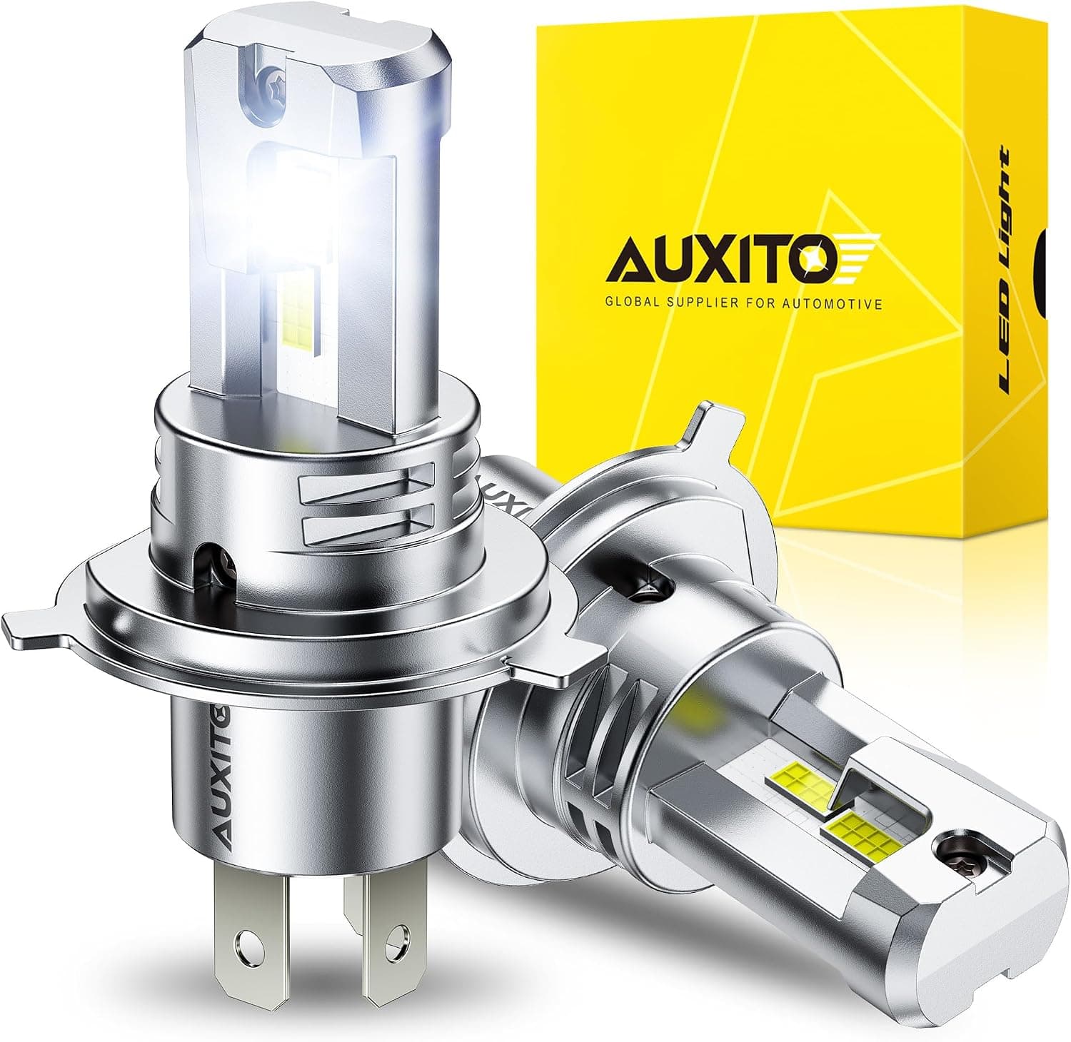 AUXITO Bombilla H4 LED,Blanco Frío 6500K,900% Más Brillantes